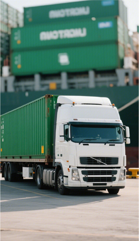 Freight logistics and supply chain — shipping containers and transport